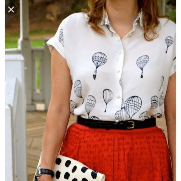 Zara Tops - Zara Hot Air Balloon Short Sleeve Blouse